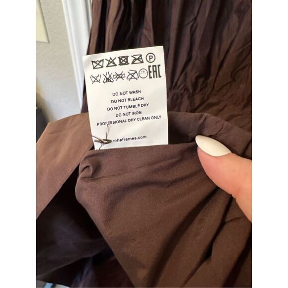 NWT Rohe Novi Pleated Chocolate Brown Balloon Sleeve Mini Dress Women’s 42 / 10 - Picture 11 of 16